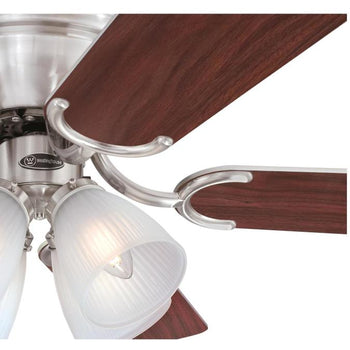 Contempra IV 52-Inch Five-Blade Indoor Ceiling Fan, Brushed Nickel Finish with Dimmable LED Light Fixture