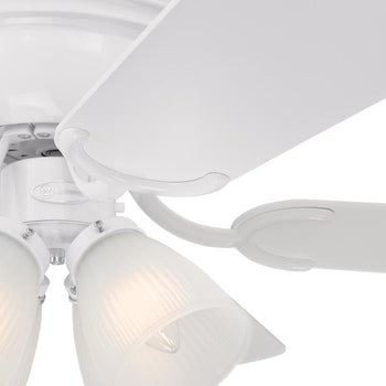 Contempra IV 52-Inch Five-Blade Indoor Ceiling Fan, White Finish with Dimmable LED Light Fixture