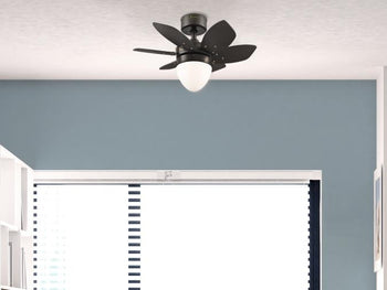 Origami 24-Inch Six-Blade Indoor Ceiling Fan, Espresso Finish with Dimmable LED Light Fixture