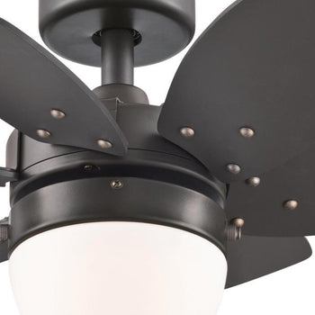 Origami 24-Inch Six-Blade Indoor Ceiling Fan, Espresso Finish with Dimmable LED Light Fixture