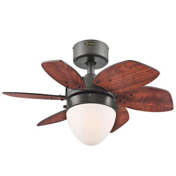 Origami 24-Inch Six-Blade Indoor Ceiling Fan, Espresso Finish with Dimmable LED Light Fixture