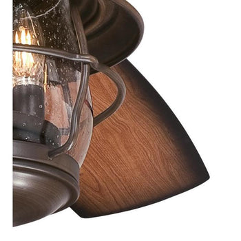 Brentford 52-Inch Five-Blade Indoor/Outdoor Ceiling Fan, Aged Walnut Finish with Dimmable LED Light Fixture