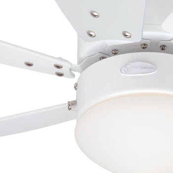 Turbo Swirl 30-Inch Six-Blade Indoor Ceiling Fan, White Finish with Dimmable LED Light Fixture