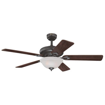 Fairview 52-Inch Five-Blade Indoor Ceiling Fan, Oil Rubbed Bronze Finish with Dimmable LED Light Fixture, Remote Control Included