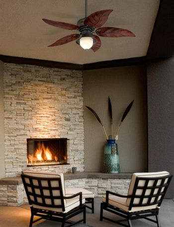 Oasis 48-Inch Five-Blade Indoor/Outdoor Ceiling Fan, Oil Rubbed Bronze Finish with LED Light Fixture