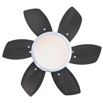 Quince 24-Inch Six-Blade Indoor Ceiling Fan, Chrome Finish with Dimmable LED Light Fixture