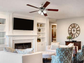 Vintage 52-Inch Five-Blade Indoor Ceiling Fan, Brushed Nickel Finish with Dimmable LED Light Fixture
