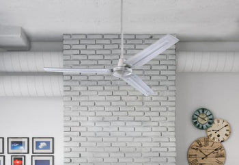 Jax Industrial-Style 56-Inch Three-Blade Indoor Ceiling Fan, Brushed Nickel Finish, Remote Control Included