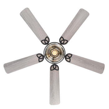 Scholar 52-Inch Five-Blade Indoor Ceiling Fan, Matte Black Finish with Dimmable LED Light Fixture