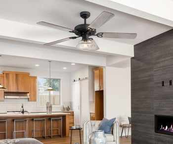 Scholar 52-Inch Five-Blade Indoor Ceiling Fan, Matte Black Finish with Dimmable LED Light Fixture