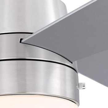Brinley 52-Inch Three-Blade Indoor Ceiling Fan, Brushed Nickel Finish with Dimmable LED Light Fixture