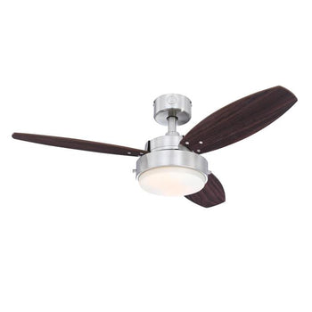 Alloy 42-Inch Three-Blade Indoor Ceiling Fan, Brushed Nickel Finish with LED Light Fixture