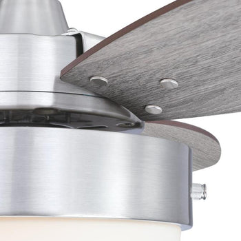 Alloy 42-Inch Three-Blade Indoor Ceiling Fan, Brushed Nickel Finish with LED Light Fixture