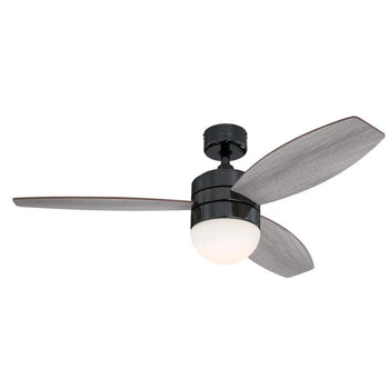 Drake 48-Inch Three-Blade Indoor Ceiling Fan, Gun Metal Finish with Dimmable LED Light Fixture, Remote Control Included