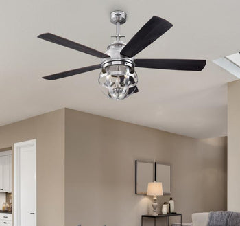 Stella Mira 52-Inch Five-Blade Indoor Ceiling Fan, Brushed Nickel Finish with Dimmable LED Light Fixture, Remote Control Included