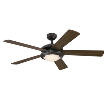 Comet 52-Inch Five-Blade Indoor Ceiling Fan, Espresso Finish with Dimmable LED Light Fixture