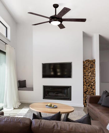 Comet 52-Inch Five-Blade Indoor Ceiling Fan, Espresso Finish with Dimmable LED Light Fixture