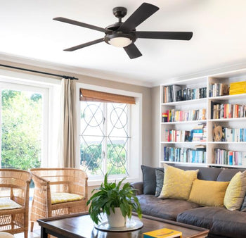 Comet 52-Inch Five-Blade Indoor Ceiling Fan, Espresso Finish with Dimmable LED Light Fixture