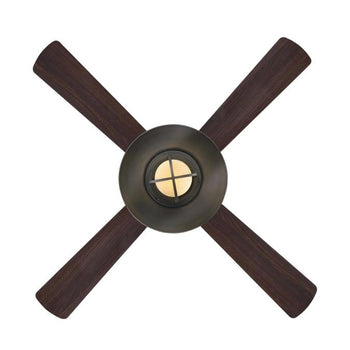 Porto 52-Inch Four-Blade Indoor Smart WiFi Ceiling Fan, Black-Bronze Finish with Dimmable LED Light Fixture, Remote Control Included