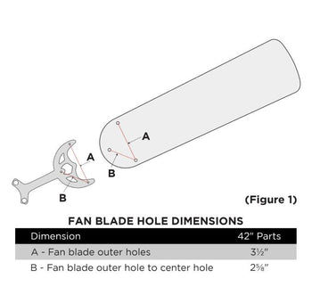 42-Inch Reversible Replacement Fan Blades, White/Bleached Oak