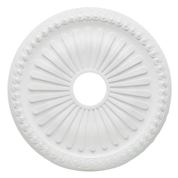 20-Inch Soleil Polyurethane Medallion, White Finish