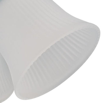 3 Light LED Cluster Light Kit, White Finish, Frosted Ribbed Glass