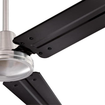Jax Industrial-Style 56-Inch Three-Blade Indoor Ceiling Fan, Brushed Nickel Finish, Wall Control Included