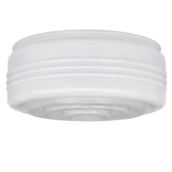11-Inch White and Clear Drum Shade
