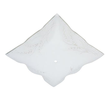 12-Inch Clear Wheat Design on White Ruffled Edge Diffuser