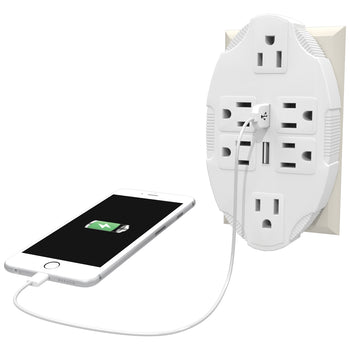 6-Outlet Transformer Tap USB