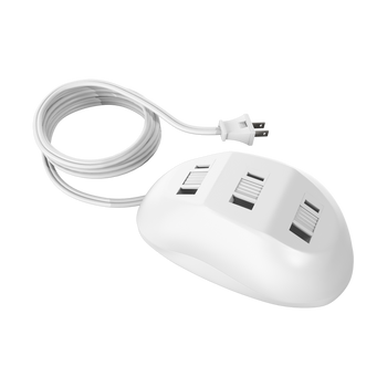 3-Outlet Desk Power Hub White