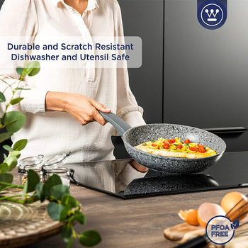 Gray granite marble finish frying pan (10.2
