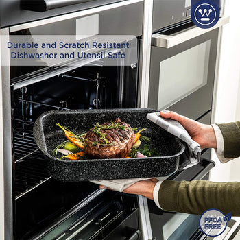 X-Large Black Marble Roasting Pan (15.7
