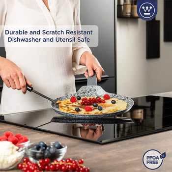 Gray granite marble finish crepe pan (11