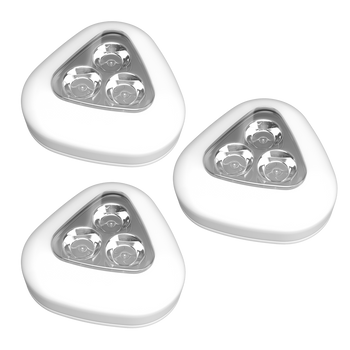 3pk Mini LED Touch Light White
