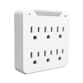 2pk 6-Outlet LED Surge Walltap