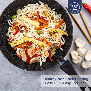 Black marble wok pot (12.5