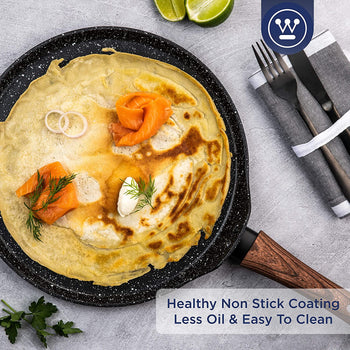 Gray and wood marble finish crepe pan (12.5