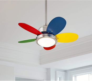 Roundabout 30-Inch Five-Blade Indoor Ceiling Fan, Brushed Nickel Finish with Dimmable LED Light Fixture