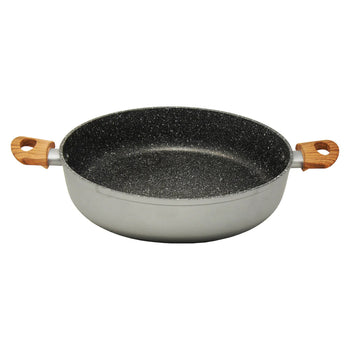 Gray and Wood Marble Finish Casserole Pot (11