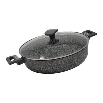 Gray Granite Marble Finish Casserole Pot (11
