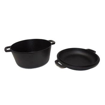 Cast Iron Dutch Oven with Skillet Lid (5QT)