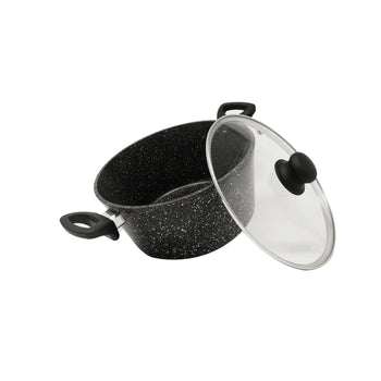 5-piece Black Marble Cookware Set