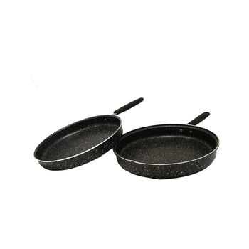 Black marble finish 2-piece tortilla frying pan (11