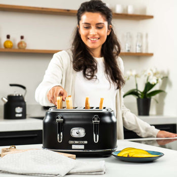 Retro Series 4 Slice Toaster - Black
