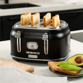 Retro Series 4 Slice Toaster - Black