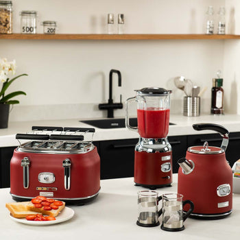 Retro Series 4 Slice Toaster - Red