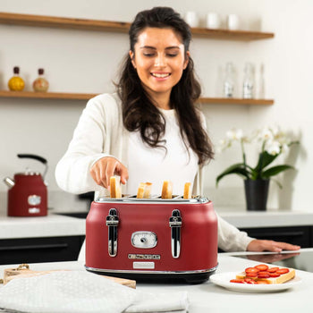 Retro Series 4 Slice Toaster - Red