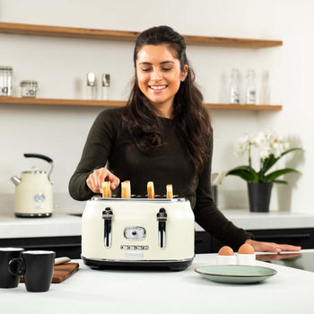 Retro Series 4 Slice Toaster - White